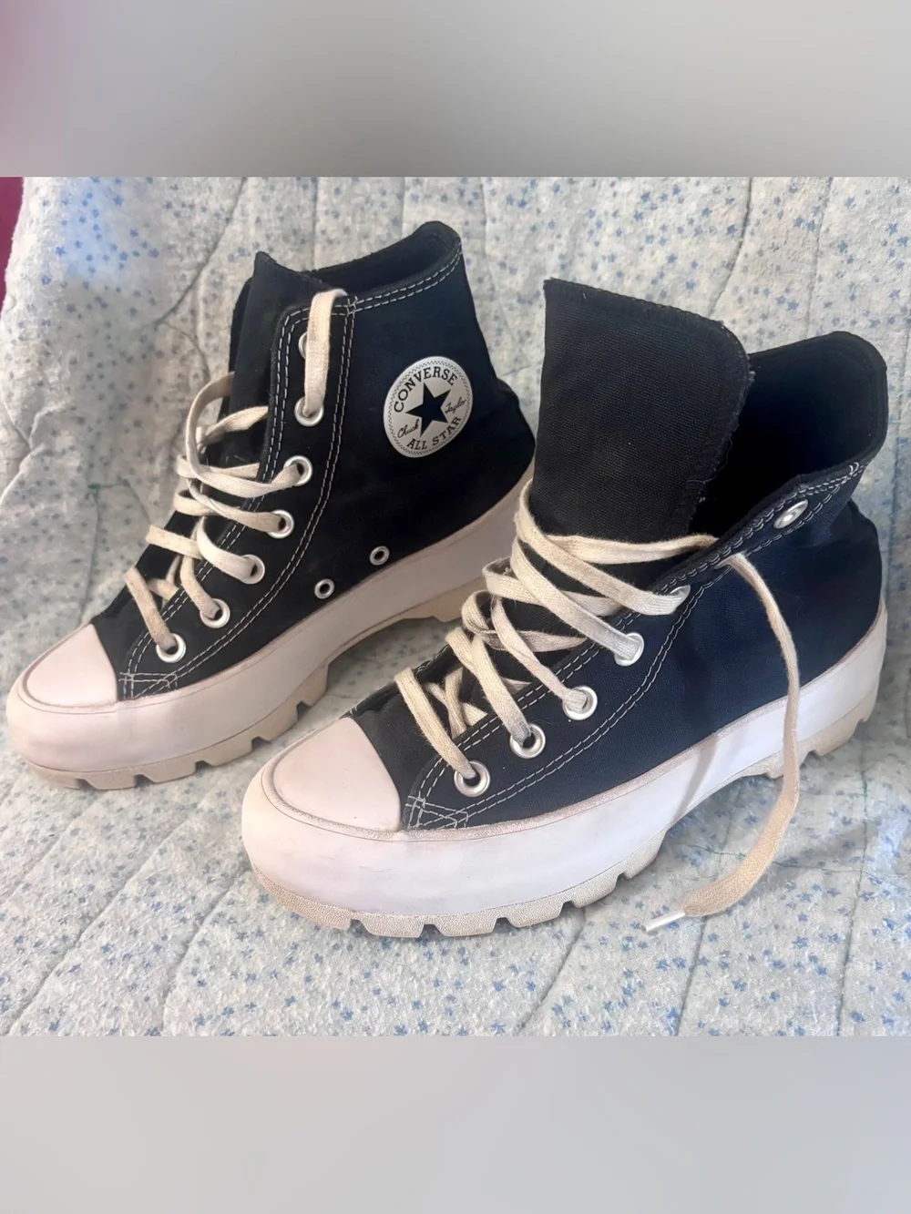 Converse All Star Chuck Taylor High-Top Canvas Sneakers Black and White size 6
